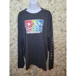 Long Sleeve Colorado Mountain Life SZ LG Henley, Bluish Gray , Comfy